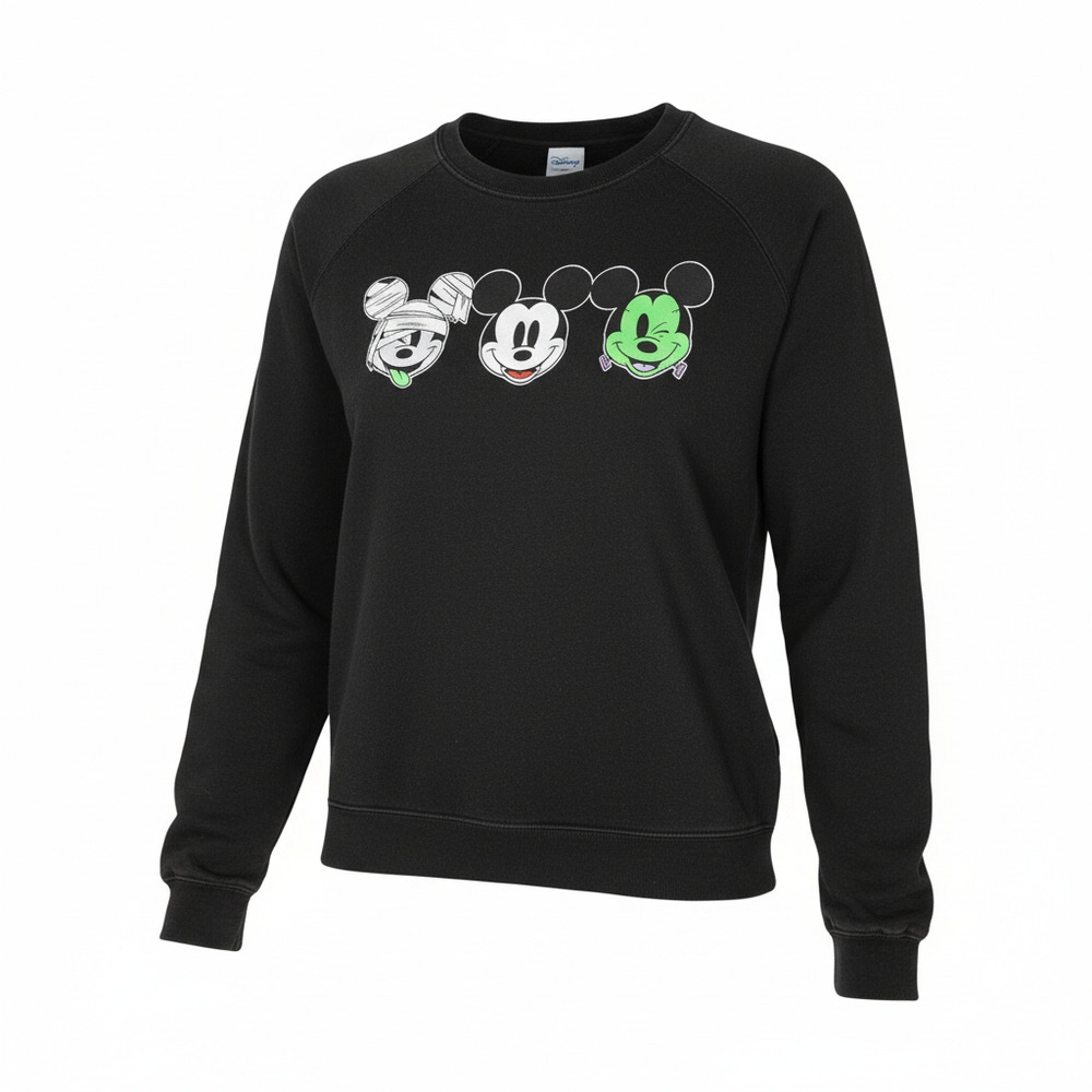 Disney Womens Medium Halloween Mickey Mouse Pullover Sweatshirt Mummy Vampire